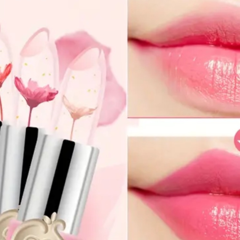 2 Moisturizing temperature color changing with vitamin E lipstick with flower - Picture 3 of 4